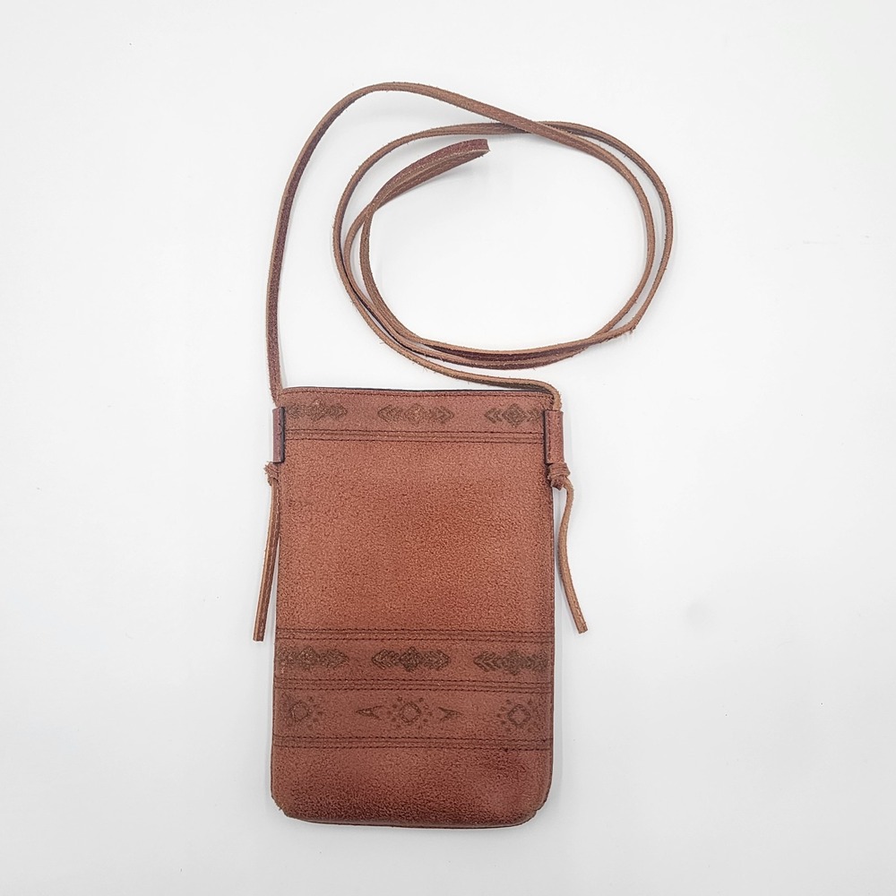 Most‎ Wanted USA Boho Crossbody Brown Leather Mini Rustic Southwestern Festival